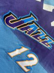 NBA 12 Stockton Utah Jazz Maillot Retro bleu brodé